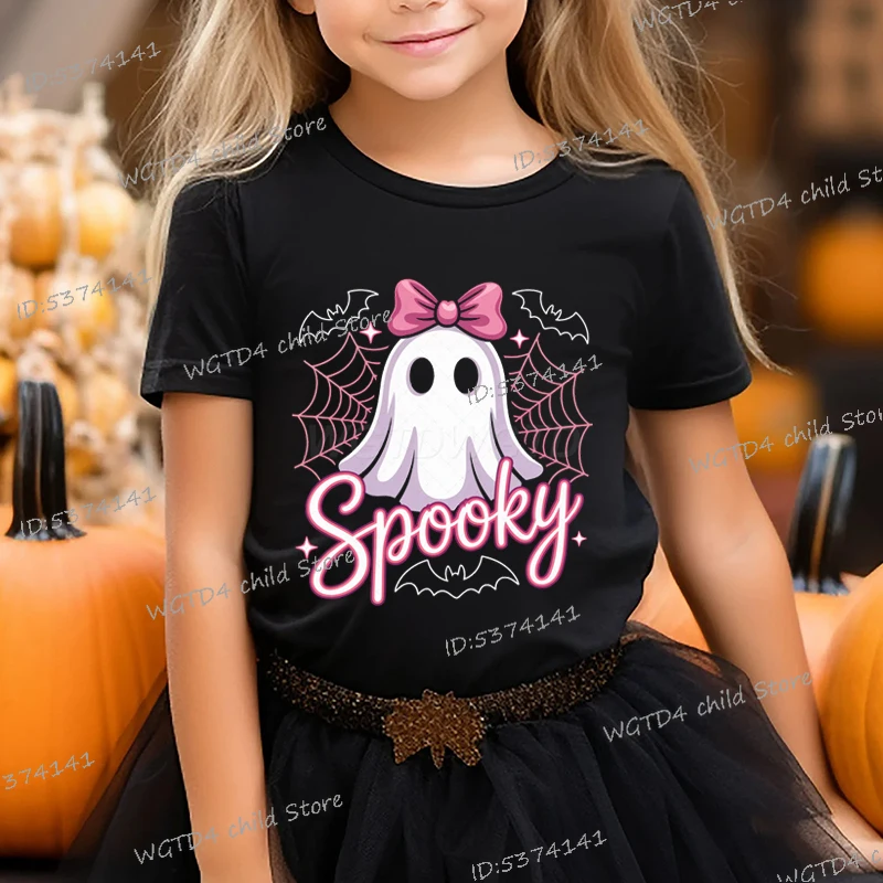 Spooky Season Kids Clothes Cartoon Cute Ghost Halloween Girl Outfits T-shirts Cotton Halloween Gift for Toddler Spooky Vibes Top
Spooky Season Kids Clothes Cartoon Cute Ghost Halloween Girl Outfits T-shirts Cotton Halloween Gift for Toddler Spooky Vibes Top