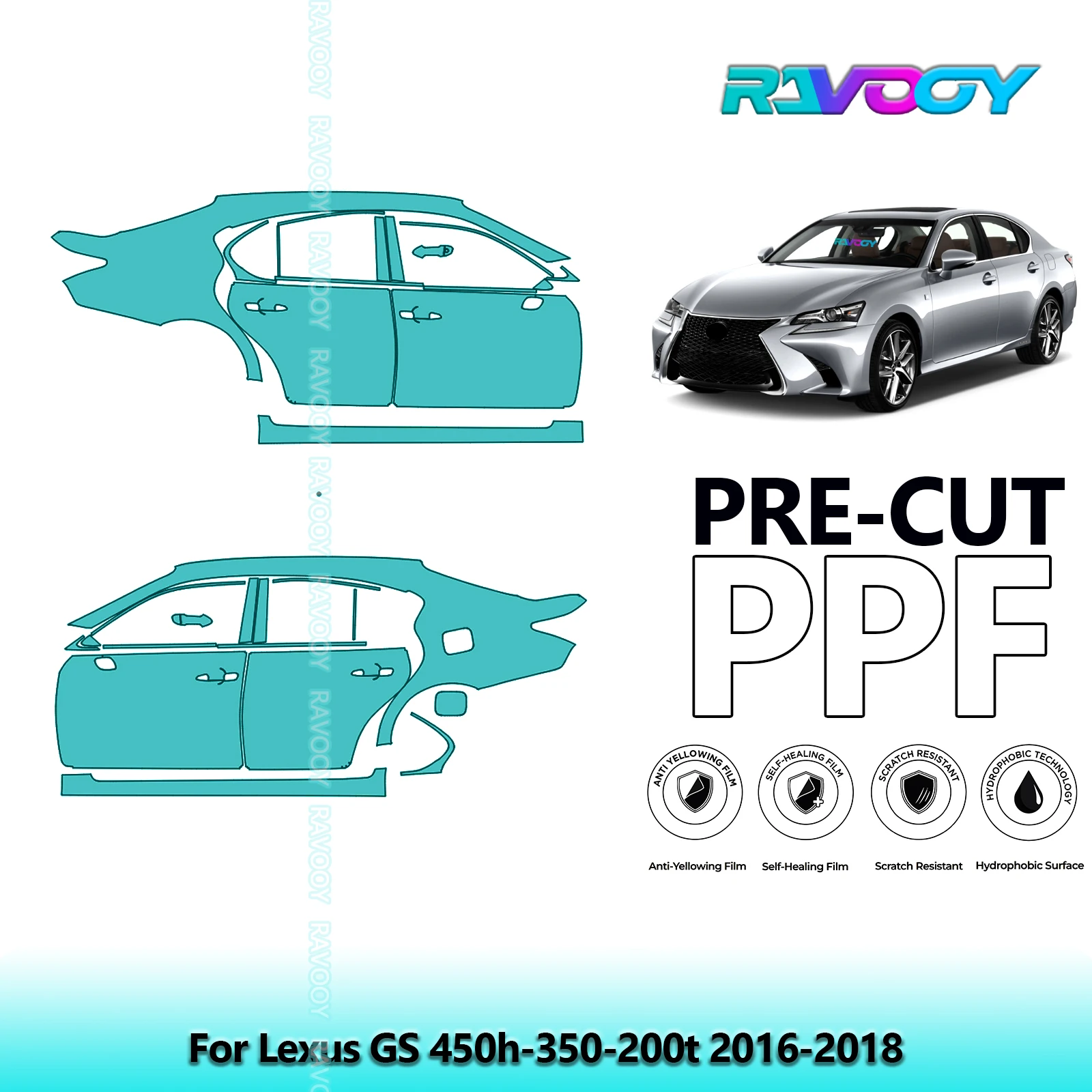 For Lexus GS 450h-350-200t 2016-2018 8.5mil Clear Matte Pre-Cut PPF Door & A/B Pillar Kit TPU Paint Protection Film Set
For Lexus GS 450h-350-200t 2016-2018 8.5mil Clear Matte Pre-Cut PPF Door & A/B Pillar Kit TPU Paint Protection Film Set