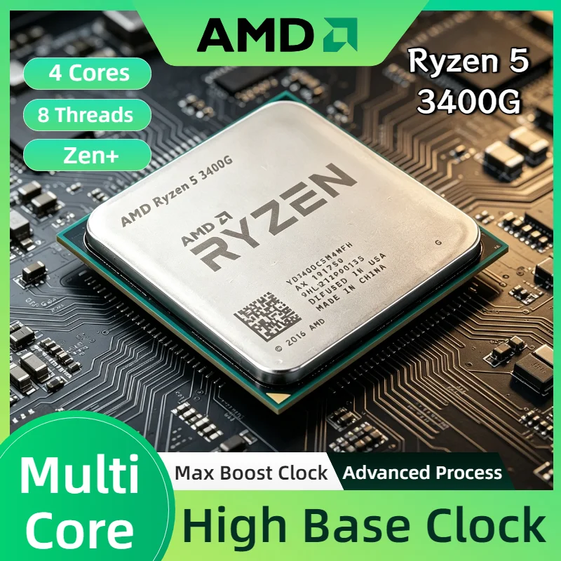 AMD Ryzen 5 3400G 4 Core 8 Thread 3.7GHz Base 4.2GHz Boost AM4 Vega 11 Graphics 65W Desktop Gaming APU Office Pro Max Unit
AMD Ryzen 5 3400G 4 Core 8 Thread 3.7GHz Base 4.2GHz Boost AM4 Vega 11 Graphics 65W Desktop Gaming APU Office Pro Max Unit