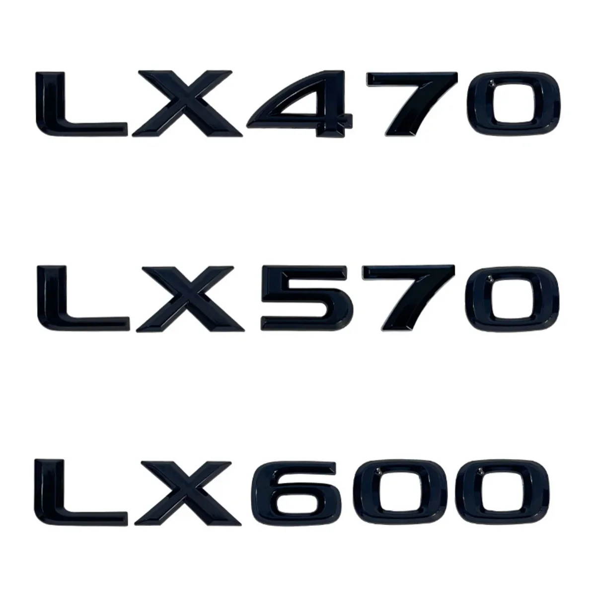 Suitable for Lexus LX470 LX570 LX600 tail badge decorative metal letter stickers
Suitable for Lexus LX470 LX570 LX600 tail badge decorative metal letter stickers