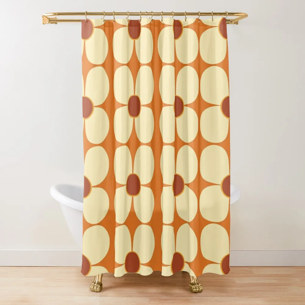 Retro Land Flower Power Orange and Cream Shower Curtain Bathroom And Shower Products Waterproof Shower And Anti-Mold Curtain
Retro Land Flower Power Orange and Cream Shower Curtain Bathroom And Shower Products Waterproof Shower And Anti-Mold Curtain