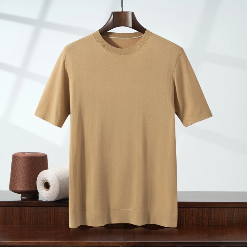 Spring/Summer New 100% Lyocell Knitted Men's Round Neck Short Sleeve Casual Solid Color T-shirt Basic Versatile Tees Cool Tops
Spring/Summer New 100% Lyocell Knitted Men's Round Neck Short Sleeve Casual Solid Color T-shirt Basic Versatile Tees Cool Tops