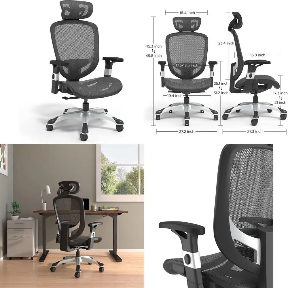 Ergonomic Swivel Task Chair with Mesh and Lumbar Support, Adjustable Office Chair Ideal for Home and Work Comfort
Ergonomic Swivel Task Chair with Mesh and Lumbar Support, Adjustable Office Chair Ideal for Home and Work Comfort