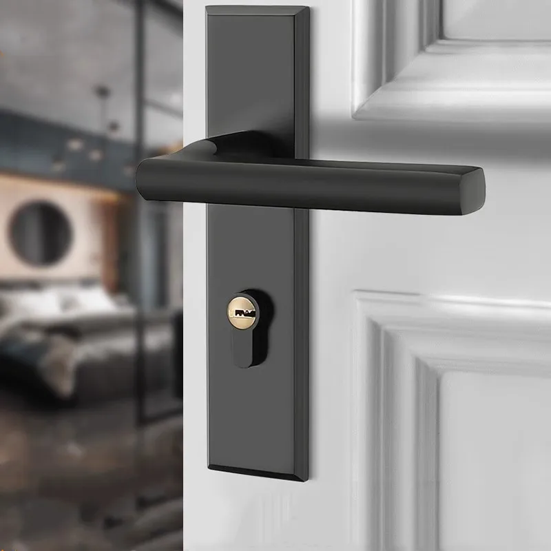 Black Aluminum Alloy Bedroom Door Locks Modern Indoor Security Door Lock Double-sided Handle Silent Lock Home Door Accessory
Black Aluminum Alloy Bedroom Door Locks Modern Indoor Security Door Lock Double-sided Handle Silent Lock Home Door Accessory