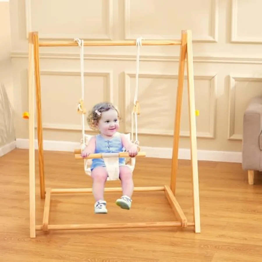 Montessori Wooden Swing Set for Toddlers 6- Months Foldable Indoor Baby Swing Set of Durable Pine Portable with 4 Sandbags andE
Montessori Wooden Swing Set for Toddlers 6- Months Foldable Indoor Baby Swing Set of Durable Pine Portable with 4 Sandbags andE