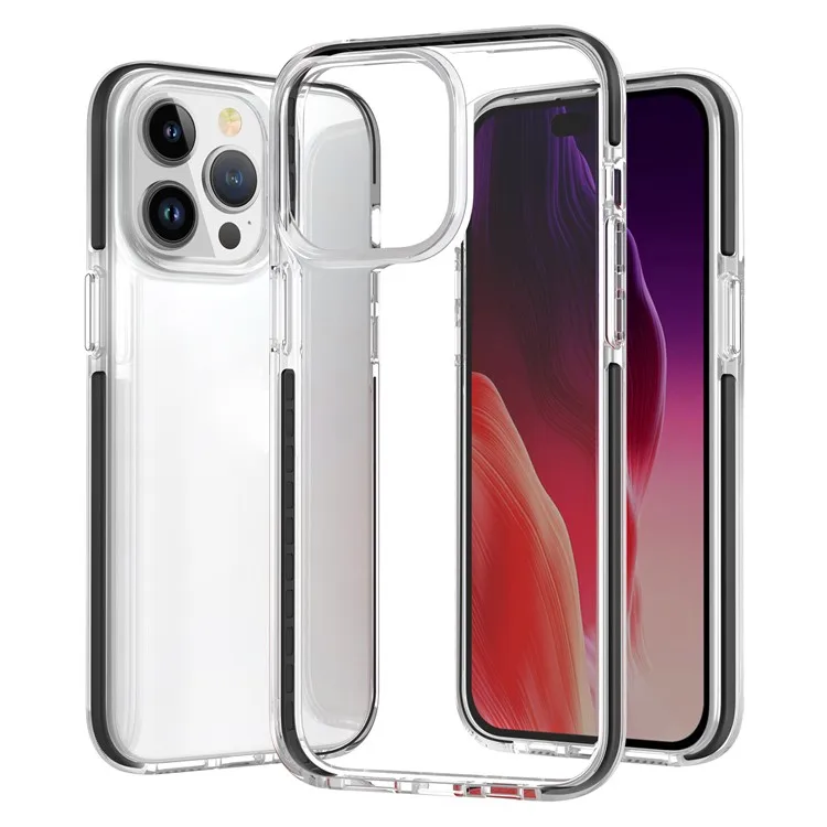 For iPhone 15 Pro Max Flexible TPU+TPE Clear Phone Cover Super Slim Shockproof Cell Phone Case Shell - Transparent Black
For iPhone 15 Pro Max Flexible TPU+TPE Clear Phone Cover Super Slim Shockproof Cell Phone Case Shell - Transparent Black