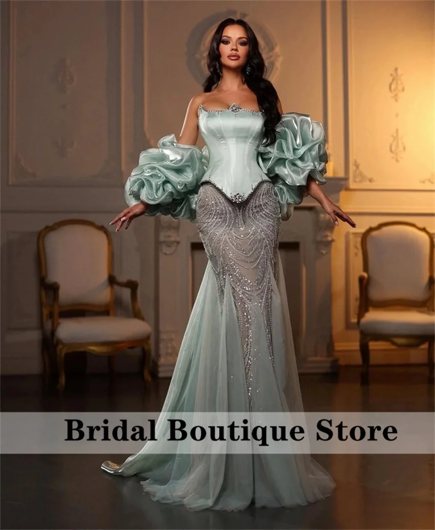 Elegant Beading Blue Dubai Evening Dresses 2025 Puffy Ruffle Sleeves Crystals Party Gown فساتين سهرة Prom Dress Customized
Elegant Beading Blue Dubai Evening Dresses 2025 Puffy Ruffle Sleeves Crystals Party Gown فساتين سهرة Prom Dress Customized