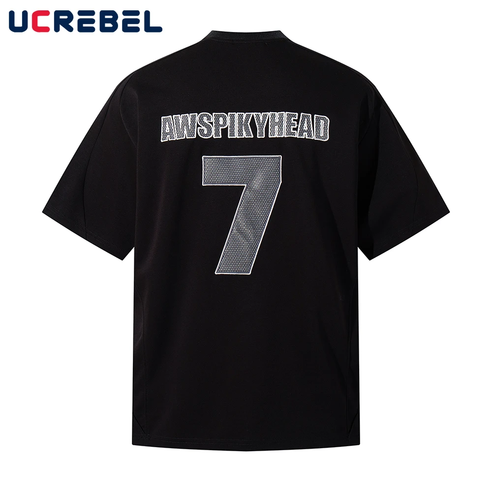 Letter Embroidery Short Sleeve T-shirt Mens Spliced Summer High Street Loose Crew Neck Half-Sleeve Jersey Men
Letter Embroidery Short Sleeve T-shirt Mens Spliced Summer High Street Loose Crew Neck Half-Sleeve Jersey Men
