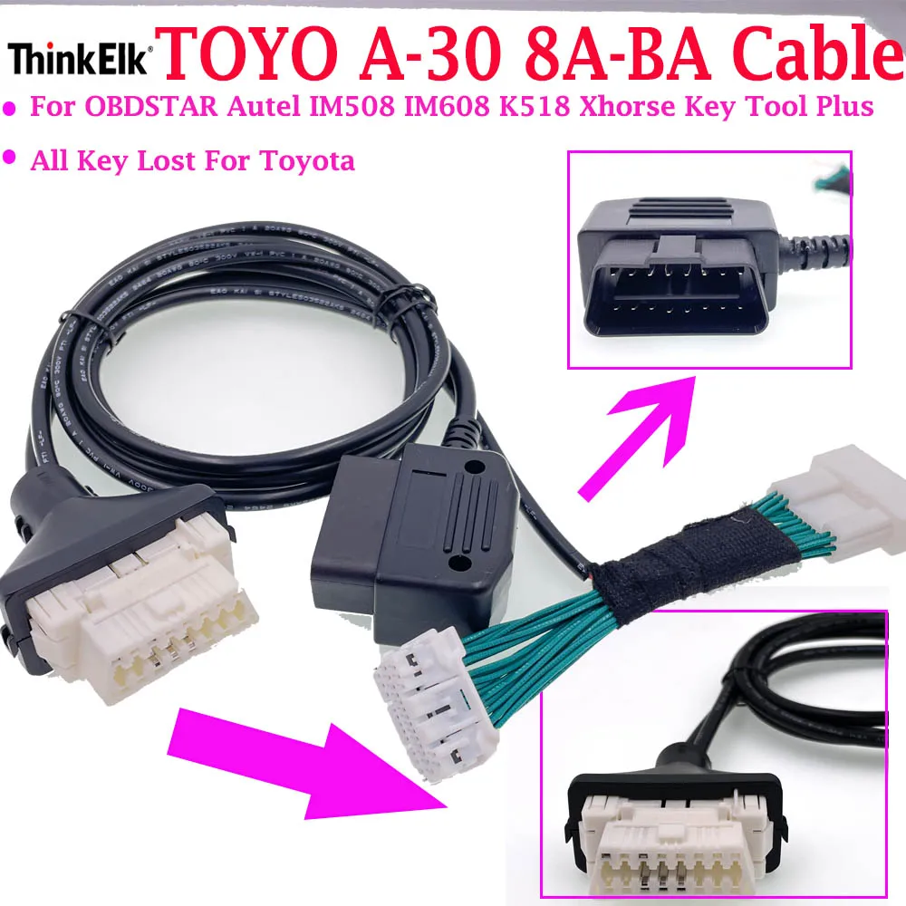 TOYO A-30 8A-BA cable Compatible FOR Corolla 2022 models For OBDSTAR Autel IM508 IM608 DP300 for for Toyota All Key Lost
TOYO A-30 8A-BA cable Compatible FOR Corolla 2022 models For OBDSTAR Autel IM508 IM608 DP300 for for Toyota All Key Lost
