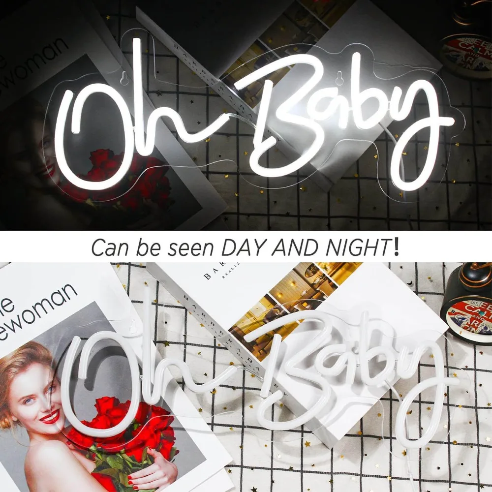 Romantic Oh Baby Neon Sign Hang Chain Included USB Powered Neon Light Light Up Neon Sign Holiday Party
Romantic Oh Baby Neon Sign Hang Chain Included USB Powered Neon Light Light Up Neon Sign Holiday Party