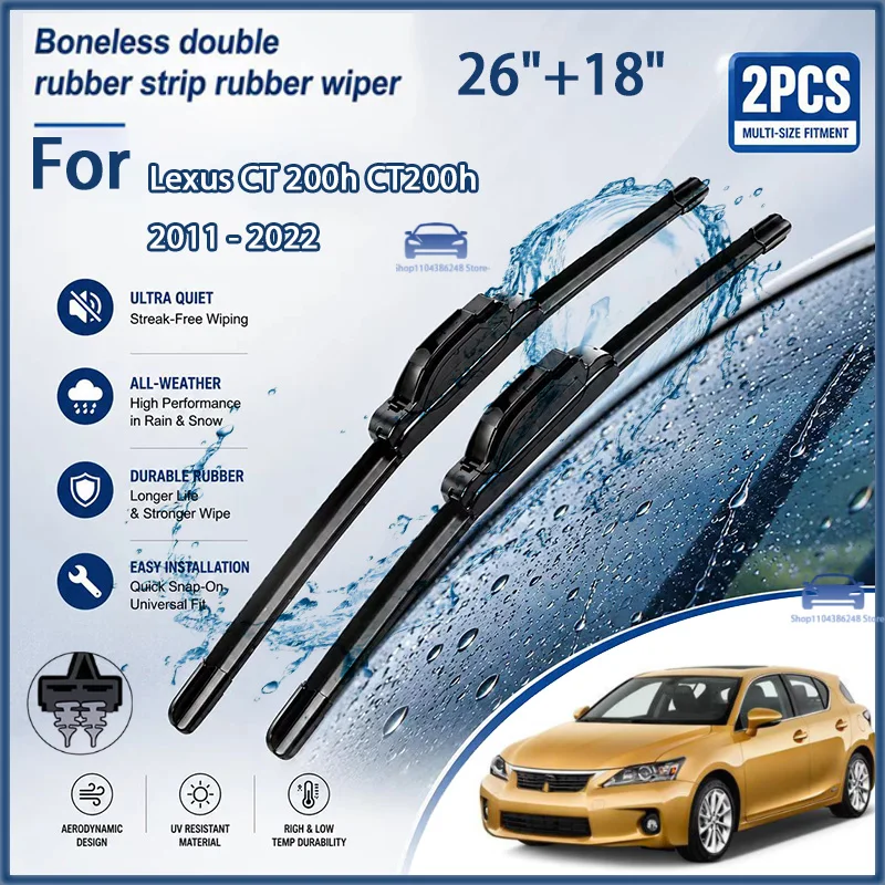 Front Wiper Blades For Lexus CT 200h CT200h 2011 - 2022 Windshield Windscreen Window Car Rain Brushes 26"+18" Modification parts
Front Wiper Blades For Lexus CT 200h CT200h 2011 - 2022 Windshield Windscreen Window Car Rain Brushes 26"+18" Modification parts