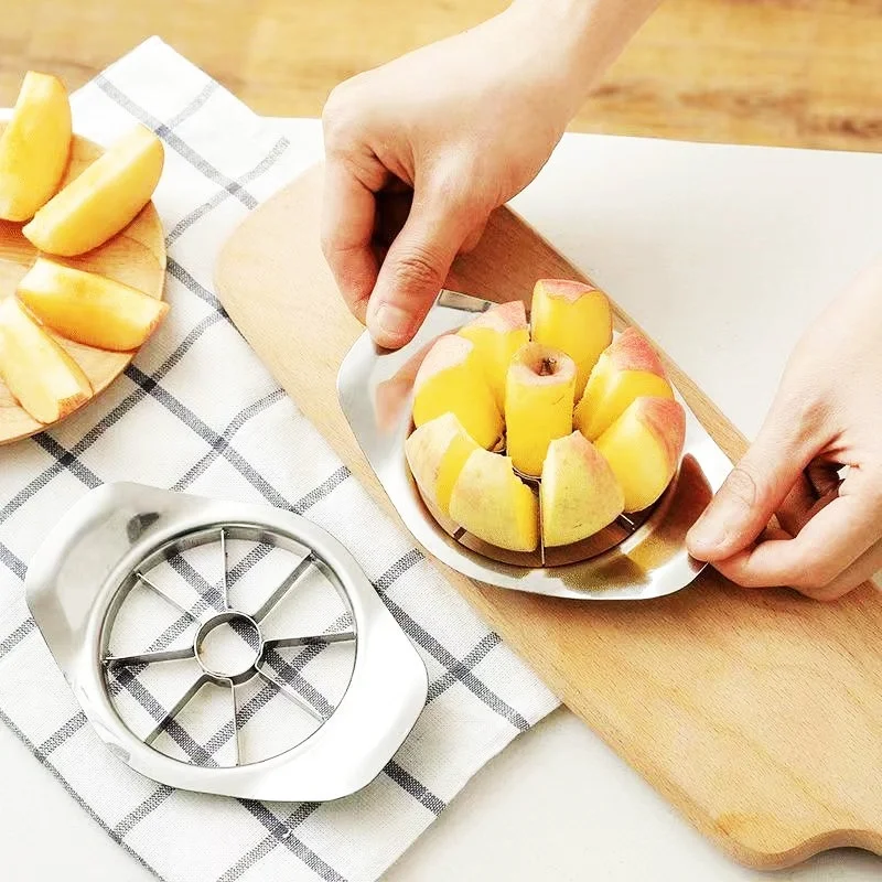 Stainless Steel Apple Slicer Fruit Divider Core Remover Cutter Slice Maker - Kitchen Tool for Efficient Fruit Prepping
Stainless Steel Apple Slicer Fruit Divider Core Remover Cutter Slice Maker - Kitchen Tool for Efficient Fruit Prepping