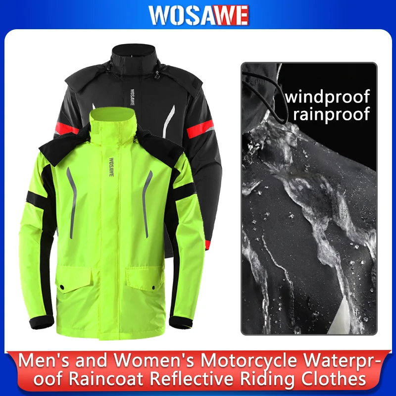 WOSAWE Motorcycle Raincoat Men Women Waterproof Rain Jacket Rider Split Reflective Hiking Motobike Riding Fishing Rainproof Coat
WOSAWE Motorcycle Raincoat Men Women Waterproof Rain Jacket Rider Split Reflective Hiking Motobike Riding Fishing Rainproof Coat