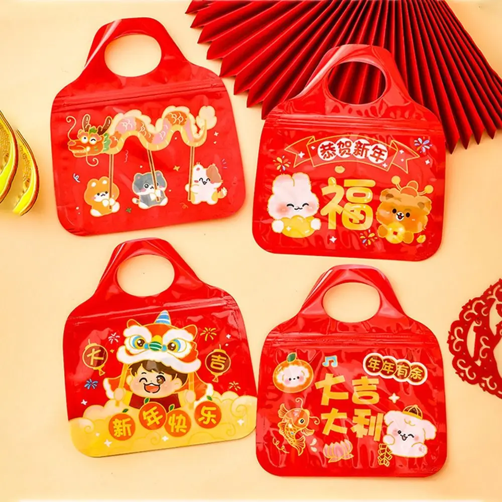 Portable Multifunction Snack Tote Bag Large Capacity Cartoon Pattern Storage Bag Gift Bag Spring Festival Gift Packaging