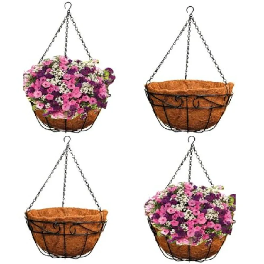Ashman 16 Inch Metal Hanging Planter Basket with Coco Coir Liner Round Wire Plant Holder Chain Porch Decor Flower Pots Hanger G
Ashman 16 Inch Metal Hanging Planter Basket with Coco Coir Liner Round Wire Plant Holder Chain Porch Decor Flower Pots Hanger G