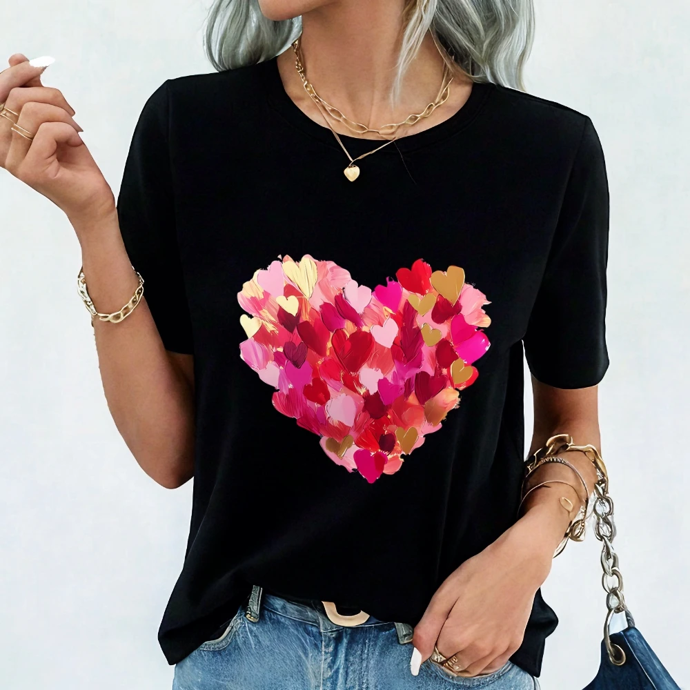 Women's T-shirt Summer Casual Loose Fit Trendy Printed Female Clothing Round Neck Short Sleeved Tees Street Daily Tops For Woman
Women's T-shirt Summer Casual Loose Fit Trendy Printed Female Clothing Round Neck Short Sleeved Tees Street Daily Tops For Woman