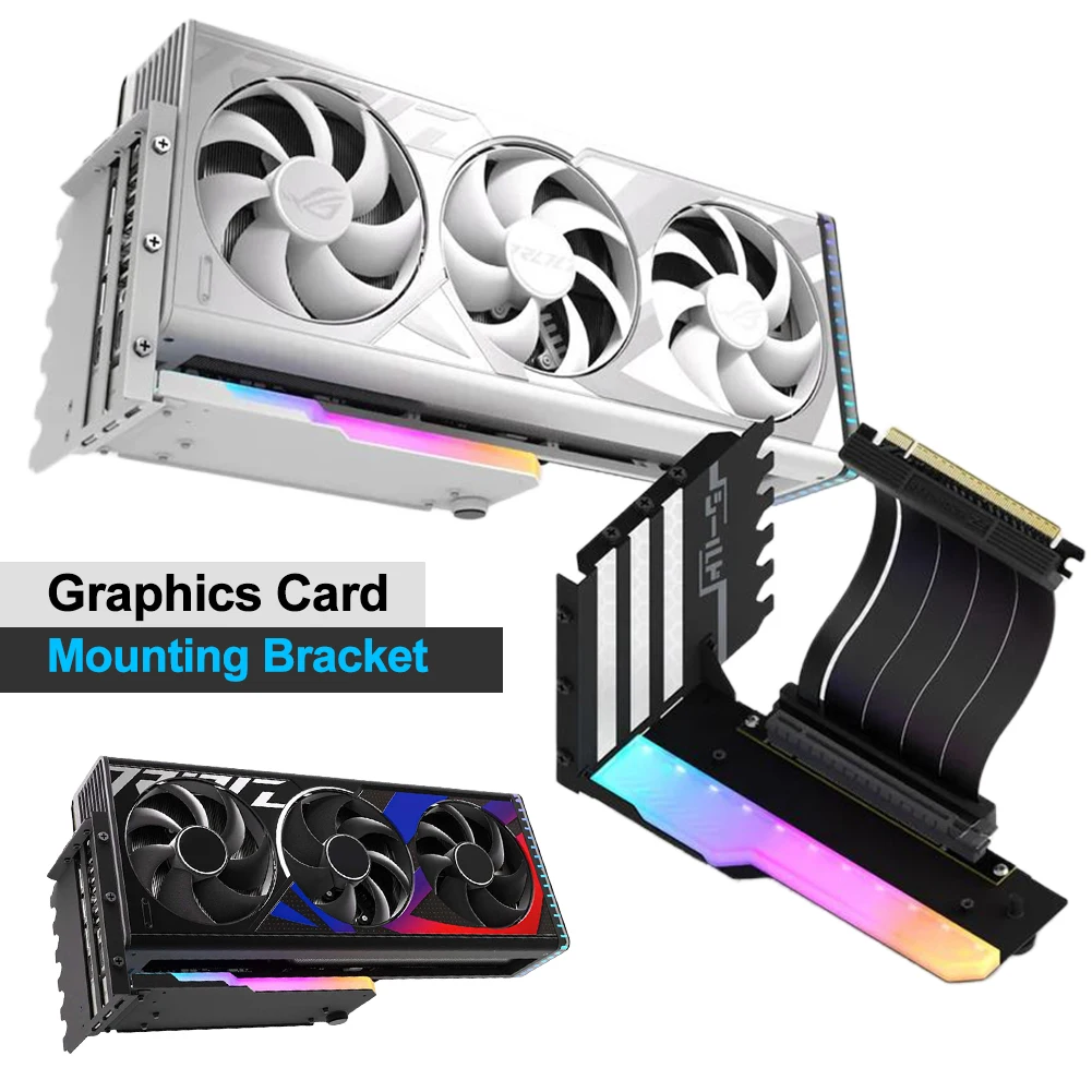 Vertical GPU Mounting Bracket with 15cm PCI-E 4.0 X16 Riser Cable Graphics Card Holder Kit GPU Bracket Holder
Vertical GPU Mounting Bracket with 15cm PCI-E 4.0 X16 Riser Cable Graphics Card Holder Kit GPU Bracket Holder