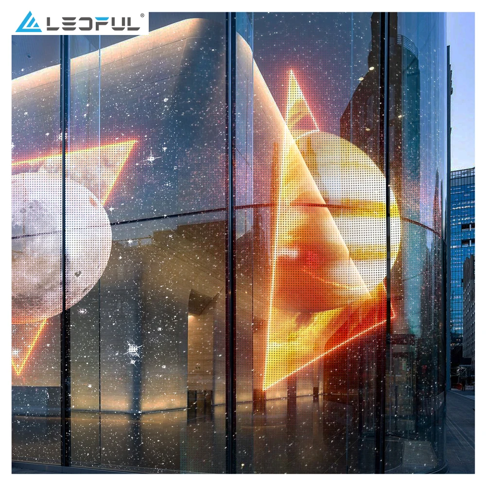 Giant Building Transparent Film Glass LED Curtain Billboard Film Window Video Display
Giant Building Transparent Film Glass LED Curtain Billboard Film Window Video Display