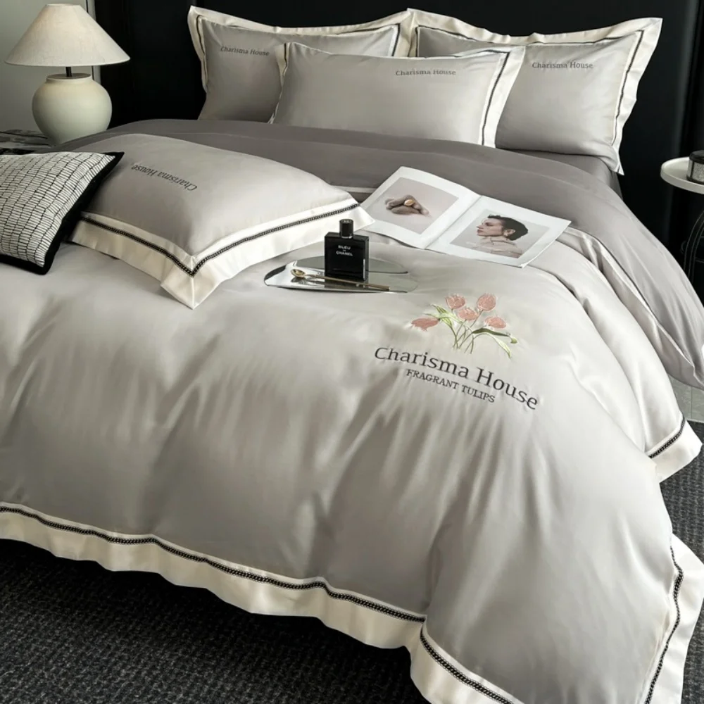 Light Luxury Bedding Set Satin Silk High-Grade Duvet Cover Set Bed Cover Bed Sheet Pillowcase Queen King Silky Four-Piece Sets
Light Luxury Bedding Set Satin Silk High-Grade Duvet Cover Set Bed Cover Bed Sheet Pillowcase Queen King Silky Four-Piece Sets