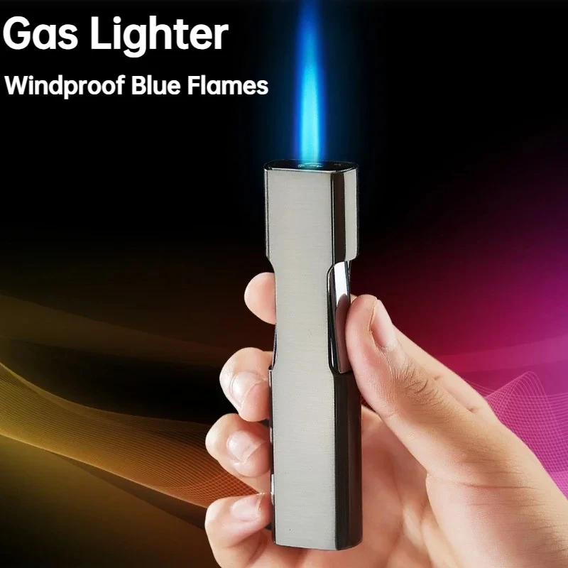 New Metal Press Ignition Gas Lighter Windproof Direct Jet Blue Flame Inflatable Lighter Portable Cigarette Accessories Men Gift
New Metal Press Ignition Gas Lighter Windproof Direct Jet Blue Flame Inflatable Lighter Portable Cigarette Accessories Men Gift