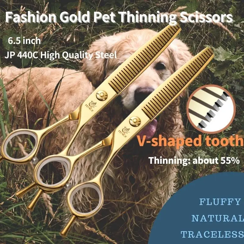 Fenice 6.5inch Dog Grooming Thinning Scissors Gold Pet Animal Shears JP440C Scissor for Groomers Dog Beauticians
Fenice 6.5inch Dog Grooming Thinning Scissors Gold Pet Animal Shears JP440C Scissor for Groomers Dog Beauticians