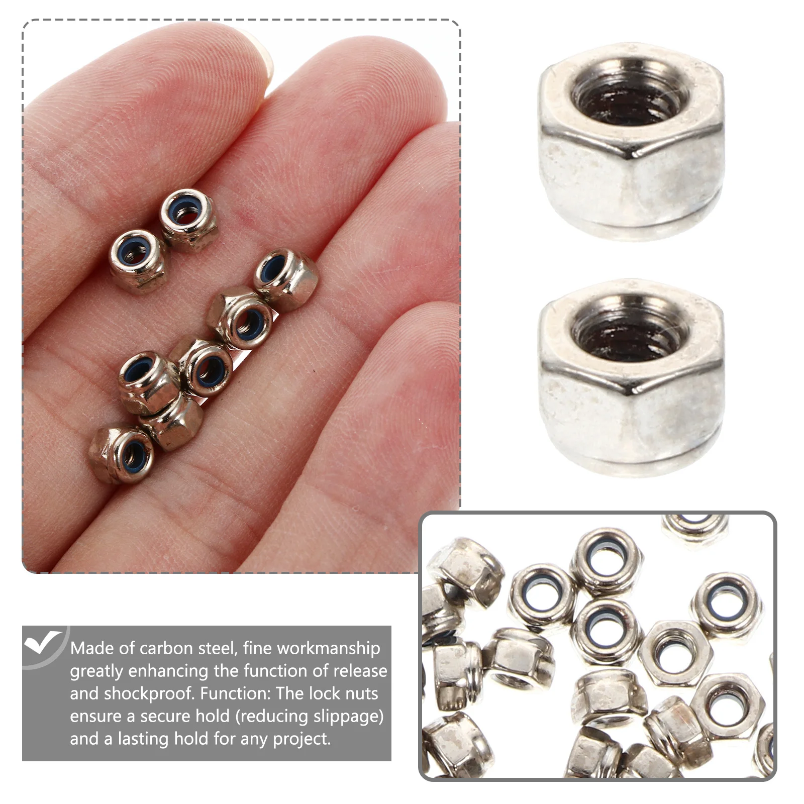 100Pcs Carbon Steel Lock Nut Set Hexagon Type Anti-Slip Durable Fastening Accessories for Vehicle Machine Drilling Equipment
100Pcs Carbon Steel Lock Nut Set Hexagon Type Anti-Slip Durable Fastening Accessories for Vehicle Machine Drilling Equipment