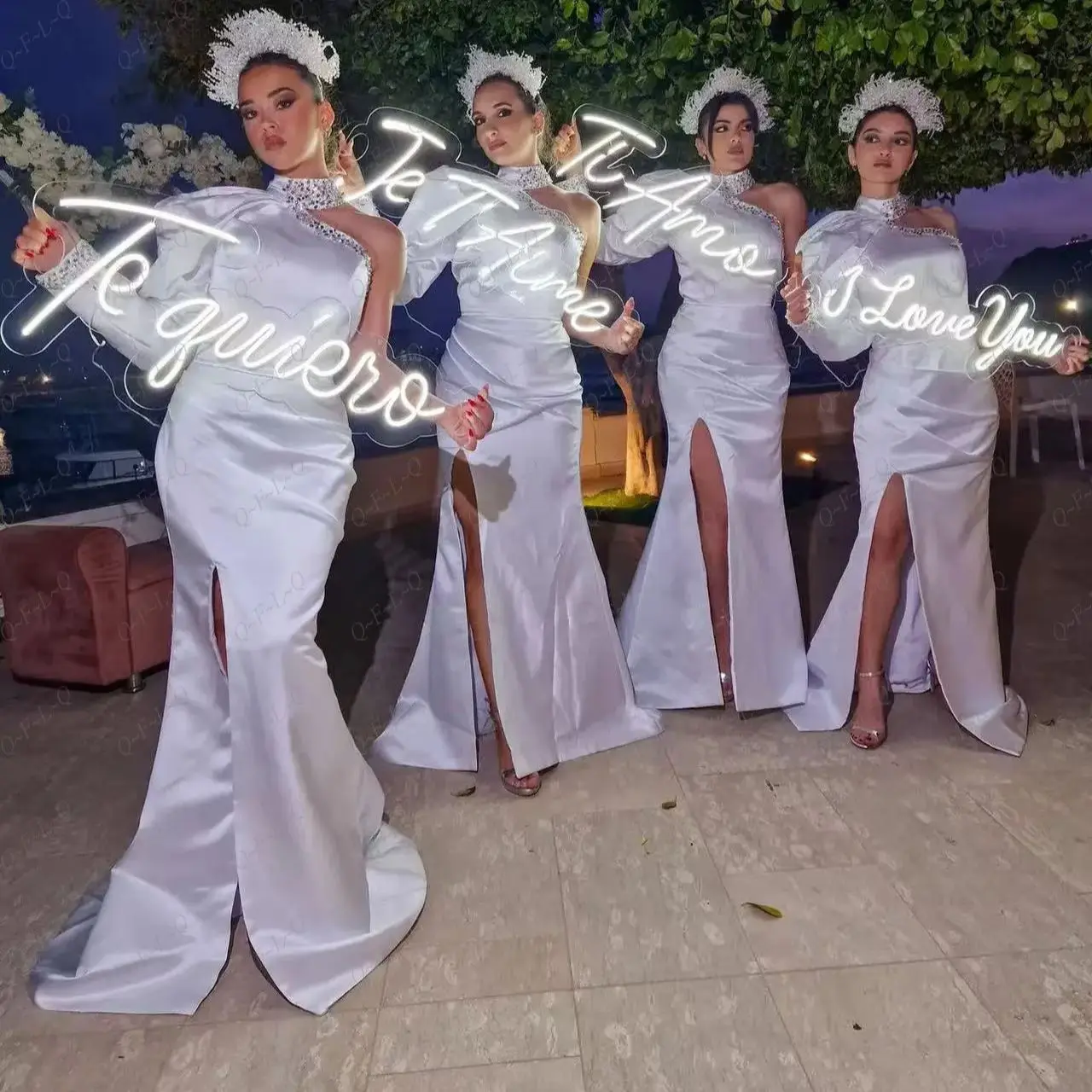 Элегантные белые макси-платья для фотосессий, вечерние платья-русалки с одним рукавом, длинные, с бисером и боковым разрезом
Элегантные белые макси-платья для фотосессий, вечерние платья-русалки с одним рукавом, длинные, с бисером и боковым разрезом
