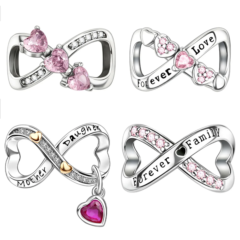 Silver 925 Infinity Symbol Pink Hearts Fit Original Bracelets Bag Keychain Charms Beads Pendant Diy Women Jewelry Gift
Silver 925 Infinity Symbol Pink Hearts Fit Original Bracelets Bag Keychain Charms Beads Pendant Diy Women Jewelry Gift