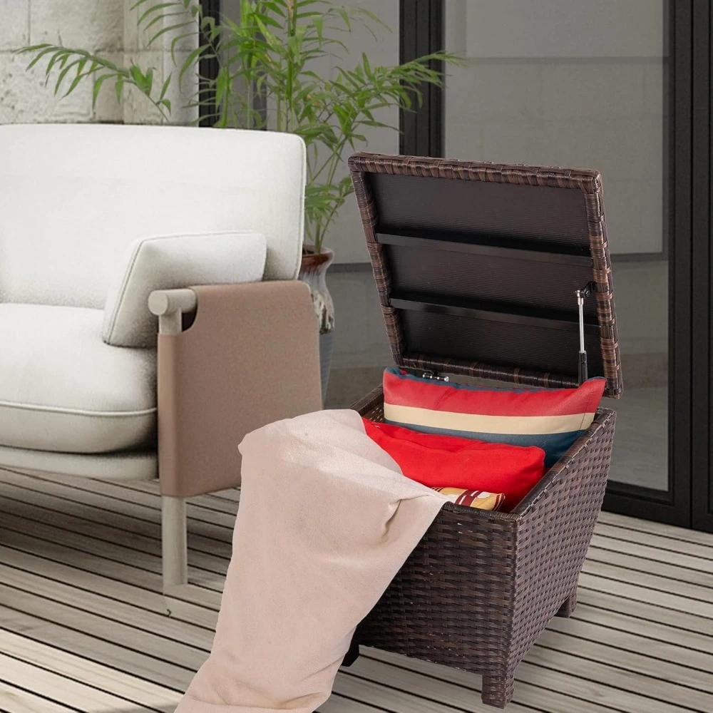 Small Deck Storage Box with Lid, 13 Gallon Outdoor Bin Storage Container for Hose Cushion Towel, Customized
Small Deck Storage Box with Lid, 13 Gallon Outdoor Bin Storage Container for Hose Cushion Towel, Customized
