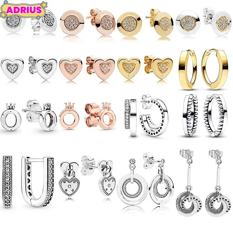 925 Sterling Silver Stud Earring Love Heart Crown Hoop Signature Earrings For Women Making Wedding Party Engagement Jewelry
925 Sterling Silver Stud Earring Love Heart Crown Hoop Signature Earrings For Women Making Wedding Party Engagement Jewelry