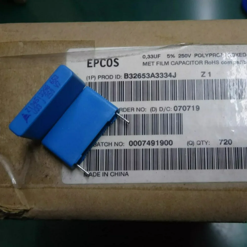 10pcs/lot EPCOS 0.33uf 250V 330nF U33 334 Brand New 22mm Film Capacitor B32653A3334J
10pcs/lot EPCOS 0.33uf 250V 330nF U33 334 Brand New 22mm Film Capacitor B32653A3334J