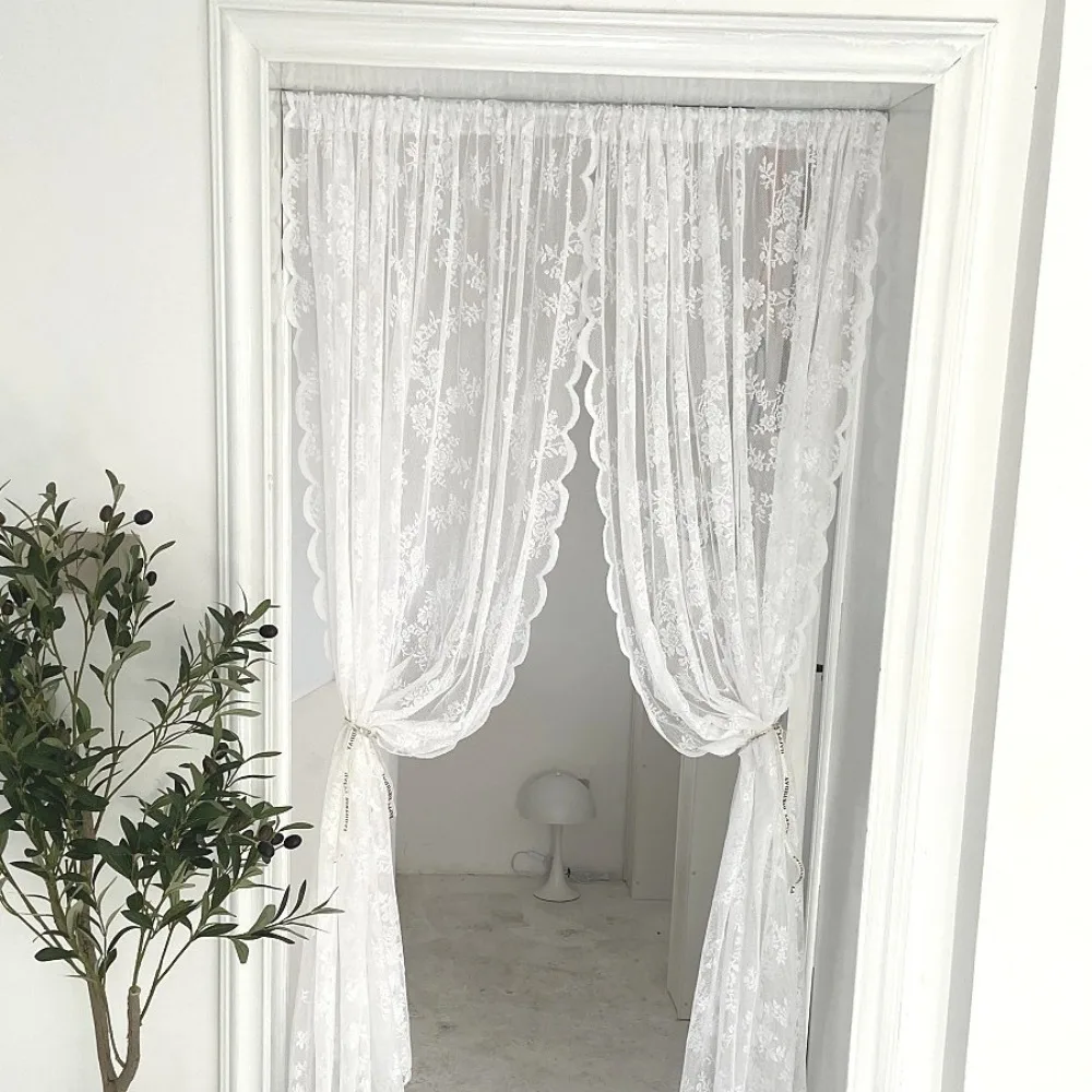 Home Decoration Embroidery Floral Lace Curtain Transparent Breathable Door Curtain Wavy Edge Sheer Curtain Living Room
Home Decoration Embroidery Floral Lace Curtain Transparent Breathable Door Curtain Wavy Edge Sheer Curtain Living Room