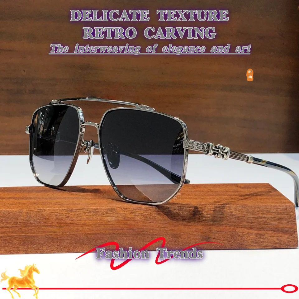 New Fashion Brand Pilot style Titanium frame Sun glasses Casual Retro Carved Pattern Decoration Women's Luxury Sunglasses UV400
New Fashion Brand Pilot style Titanium frame Sun glasses Casual Retro Carved Pattern Decoration Women's Luxury Sunglasses UV400