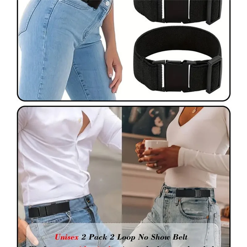 Efficient-Women Man No Buckle Elastic Belts For Jeans-2 Pack Invisible Pants Adjuster With Flat Buckle Fit 1.5 Inch Belt Loop, E
Efficient-Women Man No Buckle Elastic Belts For Jeans-2 Pack Invisible Pants Adjuster With Flat Buckle Fit 1.5 Inch Belt Loop, E