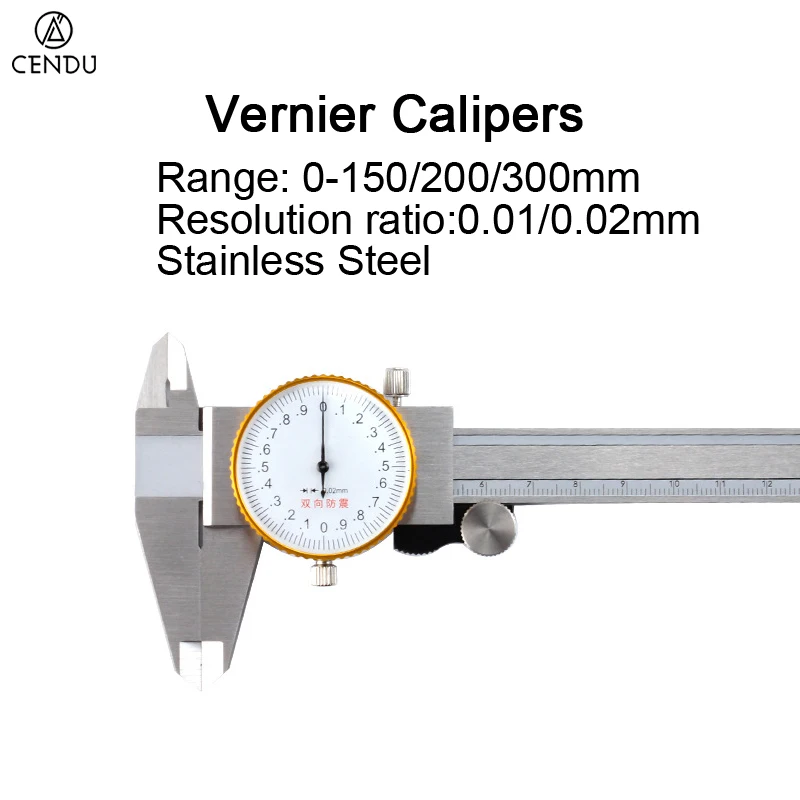Vernie Stainless Steel Calipers 0-150mm High Precision Anti-vibration Dial Caliper Metal Gauge Ruler Depth Measuring Tool
Vernie Stainless Steel Calipers 0-150mm High Precision Anti-vibration Dial Caliper Metal Gauge Ruler Depth Measuring Tool