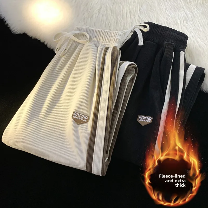 Мужские вельветовые брюки на флисовой подкладке, свободные повседневные прямые спортивные штаны, осенне-зимние, модные, удобные, молодежные
Мужские вельветовые брюки на флисовой подкладке, свободные повседневные прямые спортивные штаны, осенне-зимние, модные, удобные, молодежные