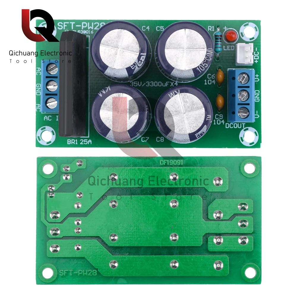 PW28 Dual Power Filter Power Amplifier Board Rectifier High Current 25A Flat Bridge Unregulated Power Supply Board DIY
PW28 Dual Power Filter Power Amplifier Board Rectifier High Current 25A Flat Bridge Unregulated Power Supply Board DIY