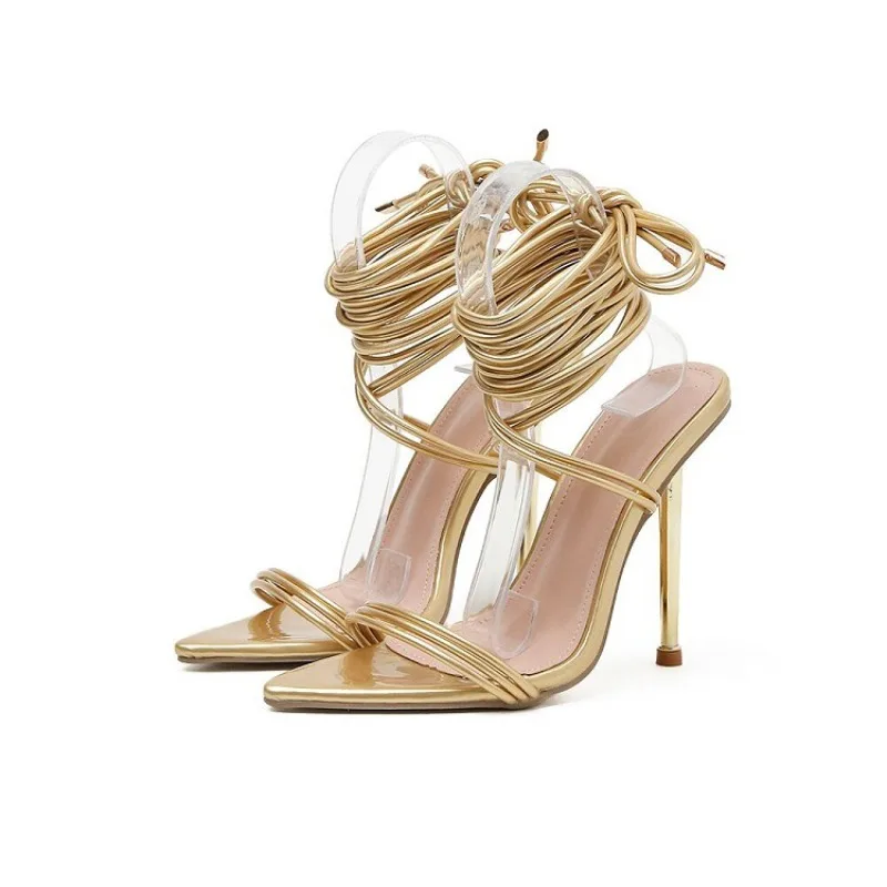 Summer 12CM High Heels Women's 2026 New Fashion Pointed Cross Tied Thin Heel Narrow Band Sandals Ladies Party Dress Wedding Shoe
Summer 12CM High Heels Women's 2026 New Fashion Pointed Cross Tied Thin Heel Narrow Band Sandals Ladies Party Dress Wedding Shoe