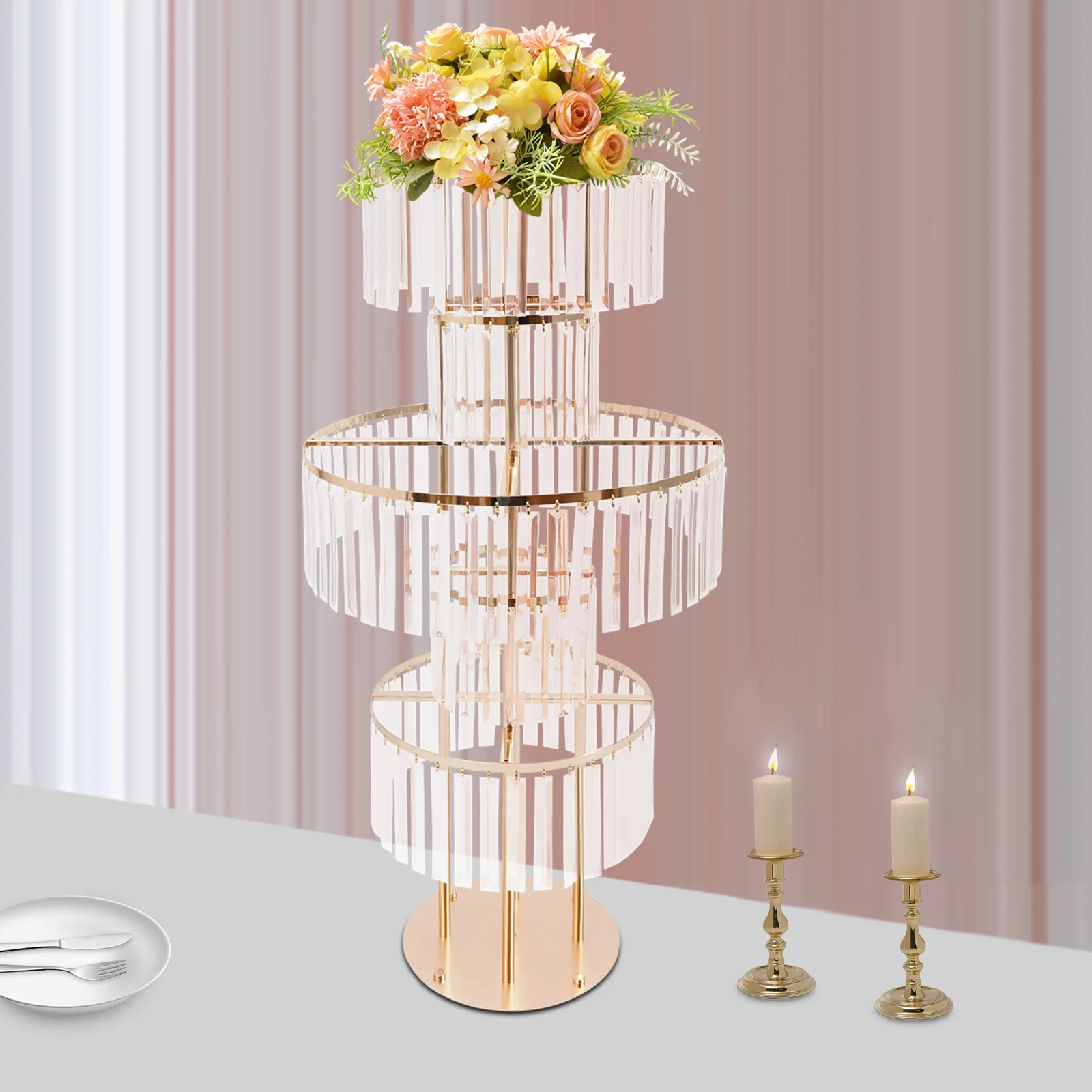 Crystal Wedding Flower Stand, Wedding Centerpieces Decoration Flower Vase, Elegant Acrylic Crystal Stand with Hanging Crystals
Crystal Wedding Flower Stand, Wedding Centerpieces Decoration Flower Vase, Elegant Acrylic Crystal Stand with Hanging Crystals