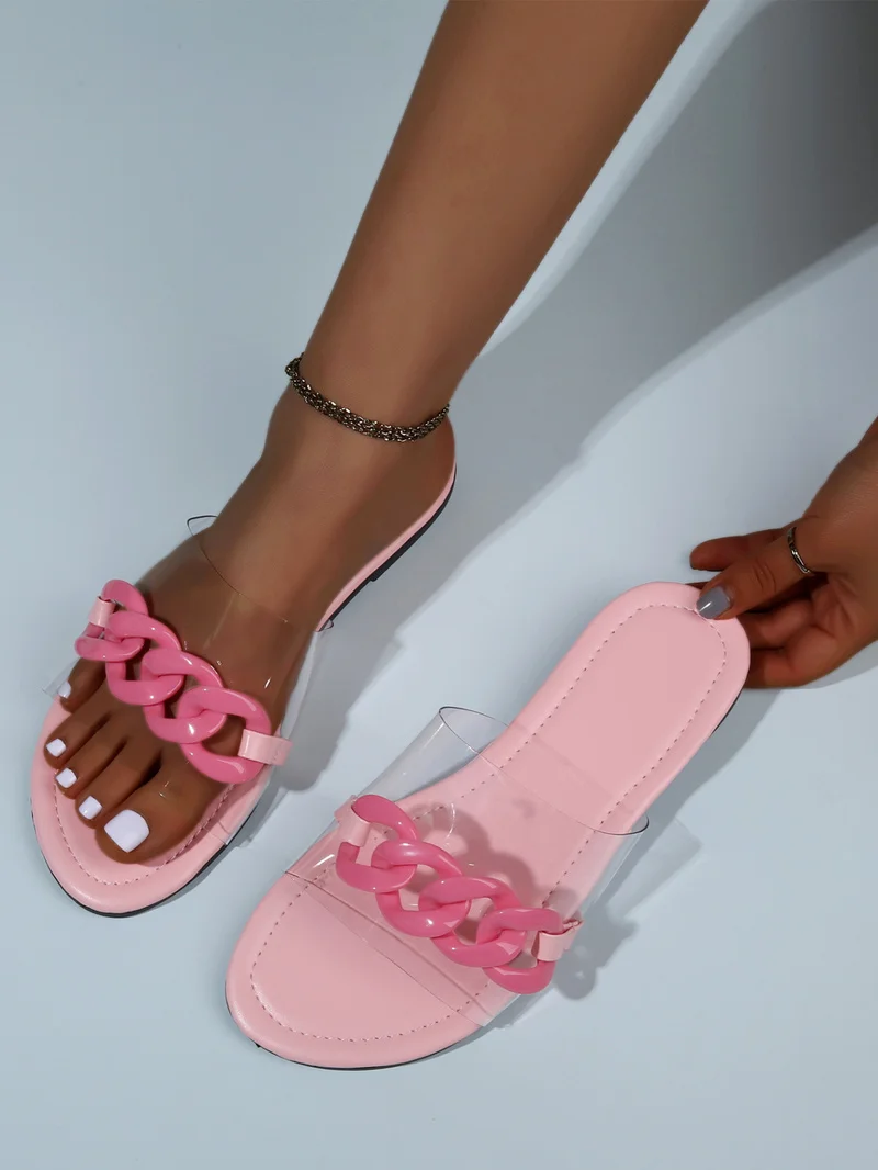 Women's New Style Slippers Sexy Roman Style Transparent Outdoor Flip Flop Summer Large Size Comfortable Beach Sandals
Women's New Style Slippers Sexy Roman Style Transparent Outdoor Flip Flop Summer Large Size Comfortable Beach Sandals