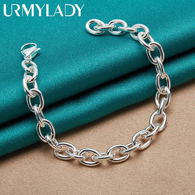 URMYLADY 925 Sterling Silver Ring Buckle Charm Chain Bracelet For Women Man Fashion Wedding Celebration Party Jewelry
URMYLADY 925 Sterling Silver Ring Buckle Charm Chain Bracelet For Women Man Fashion Wedding Celebration Party Jewelry