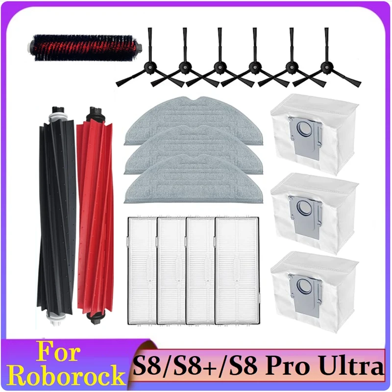 For Roborock S8 Pro Ultra/S8+/S8 Vac Cleaner Parts Kit Dock Self-Cleaning Roller Side Brush Mop Cloths Filters Dust Bags
For Roborock S8 Pro Ultra/S8+/S8 Vac Cleaner Parts Kit Dock Self-Cleaning Roller Side Brush Mop Cloths Filters Dust Bags