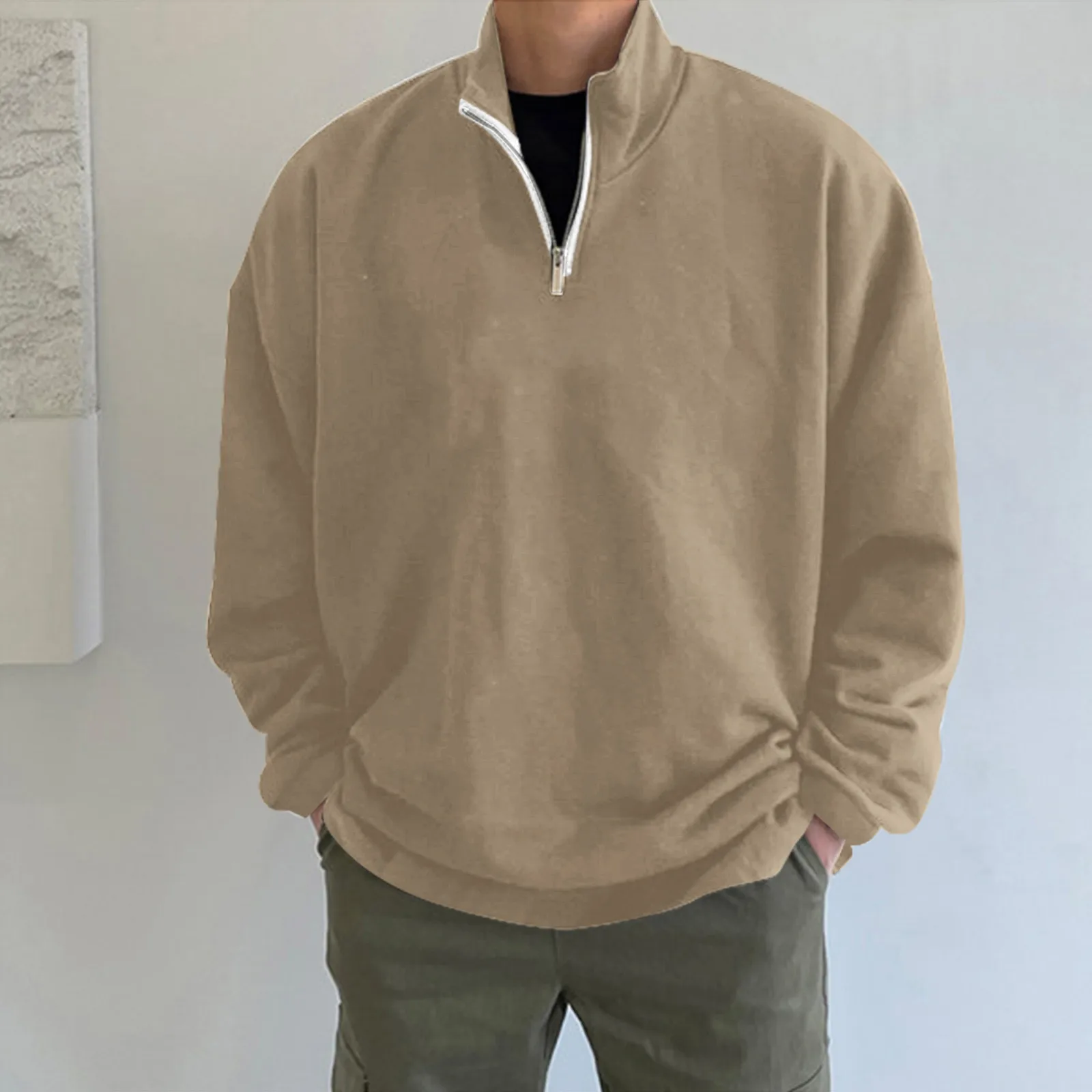 Solid Color Sweatshirts Men Autumn Vintage Fashion Casual Zipper V Neck Loose Oversize Stand Collar Autumn Daily Shirt Sudadera
Solid Color Sweatshirts Men Autumn Vintage Fashion Casual Zipper V Neck Loose Oversize Stand Collar Autumn Daily Shirt Sudadera