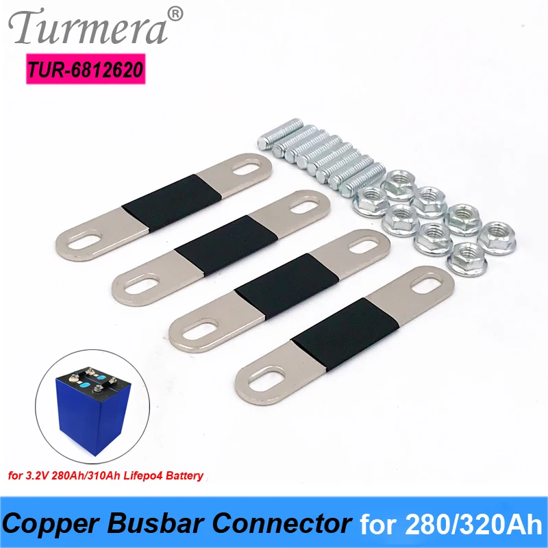 Turmera Busbar Lifepo4 Battery 12V Copper Connecter for 4Pieces 280Ah 310Ah 320Ah Lifepo4 Battery Cell Use in 12.8V Solar System
Turmera Busbar Lifepo4 Battery 12V Copper Connecter for 4Pieces 280Ah 310Ah 320Ah Lifepo4 Battery Cell Use in 12.8V Solar System