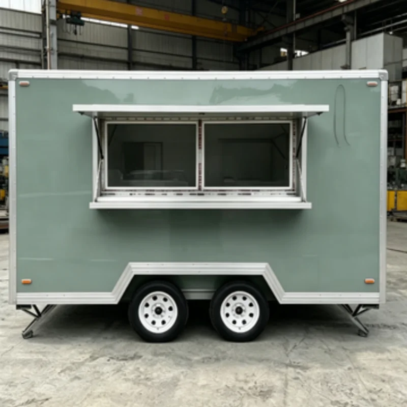 Modern Concession Catering Trailer with Large Display Case Mobile Food Truck Street Food Cart Design for Sell Snack Customizable
Modern Concession Catering Trailer with Large Display Case Mobile Food Truck Street Food Cart Design for Sell Snack Customizable