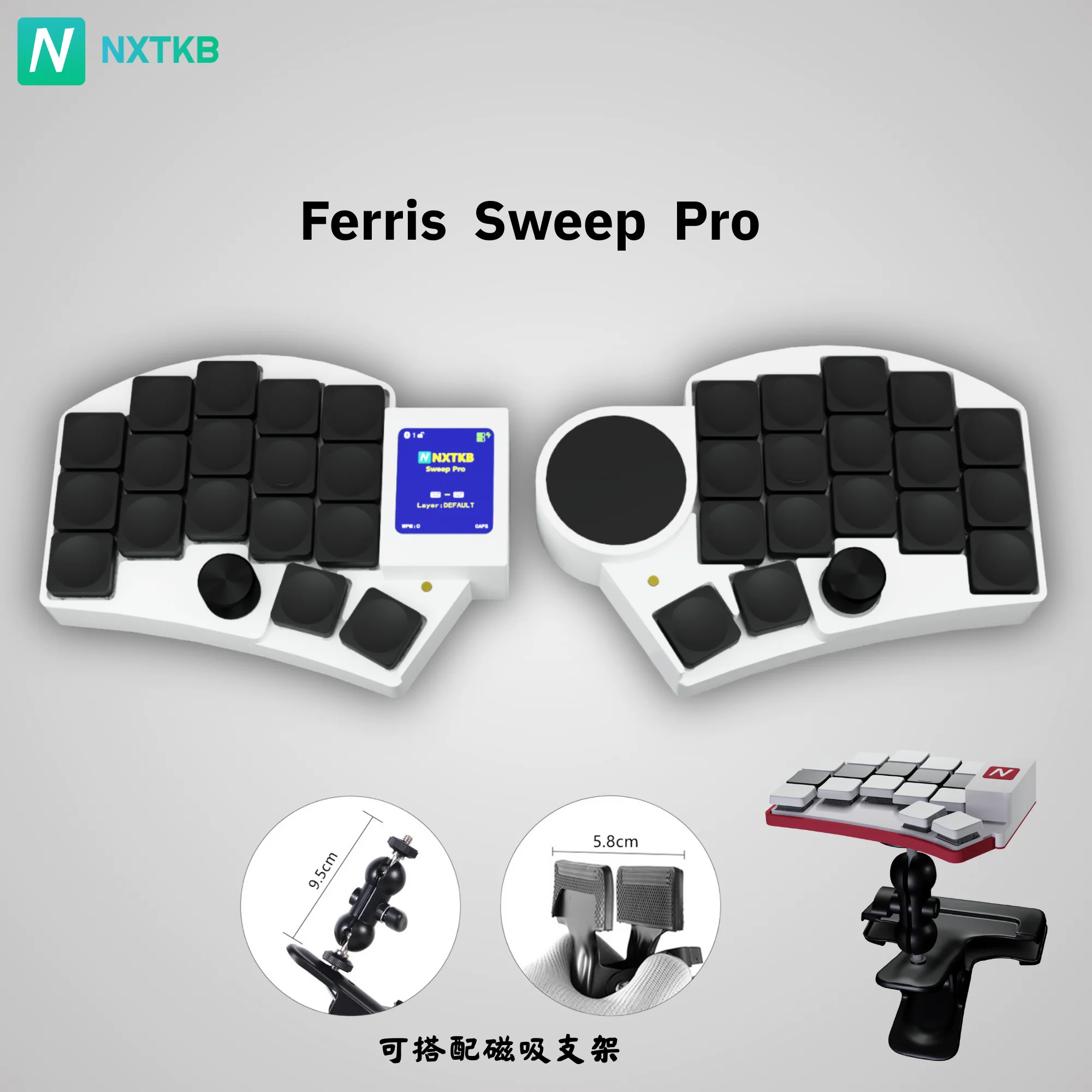 Ferris Sweep Pro34 Low Profile Split Keyboard with Cirque Touchpad TFT Screen Bluetooth Wireless Ergonomics Support ZMK Studio
Ferris Sweep Pro34 Low Profile Split Keyboard with Cirque Touchpad TFT Screen Bluetooth Wireless Ergonomics Support ZMK Studio