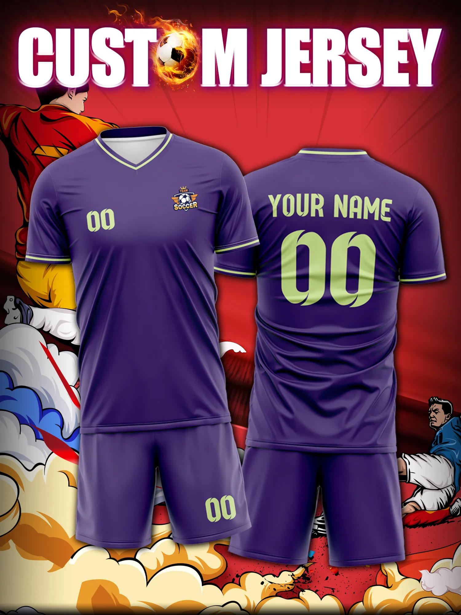 Custom Soccer Jersey With Custom Image, Number And Name, sports fan collector limited edition wear
Custom Soccer Jersey With Custom Image, Number And Name, sports fan collector limited edition wear