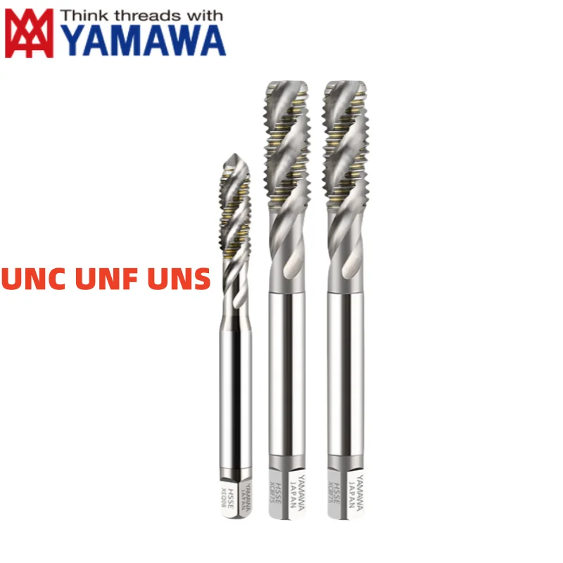 YAMAWA HSSE Universal American Spiral Fluted Tap UNC UNF UNS0-90 6-32 8-32 10-32 3/16 1/4 5/16 1/2 3/4 5/8 3/4 Screw Thread Taps
YAMAWA HSSE Universal American Spiral Fluted Tap UNC UNF UNS0-90 6-32 8-32 10-32 3/16 1/4 5/16 1/2 3/4 5/8 3/4 Screw Thread Taps