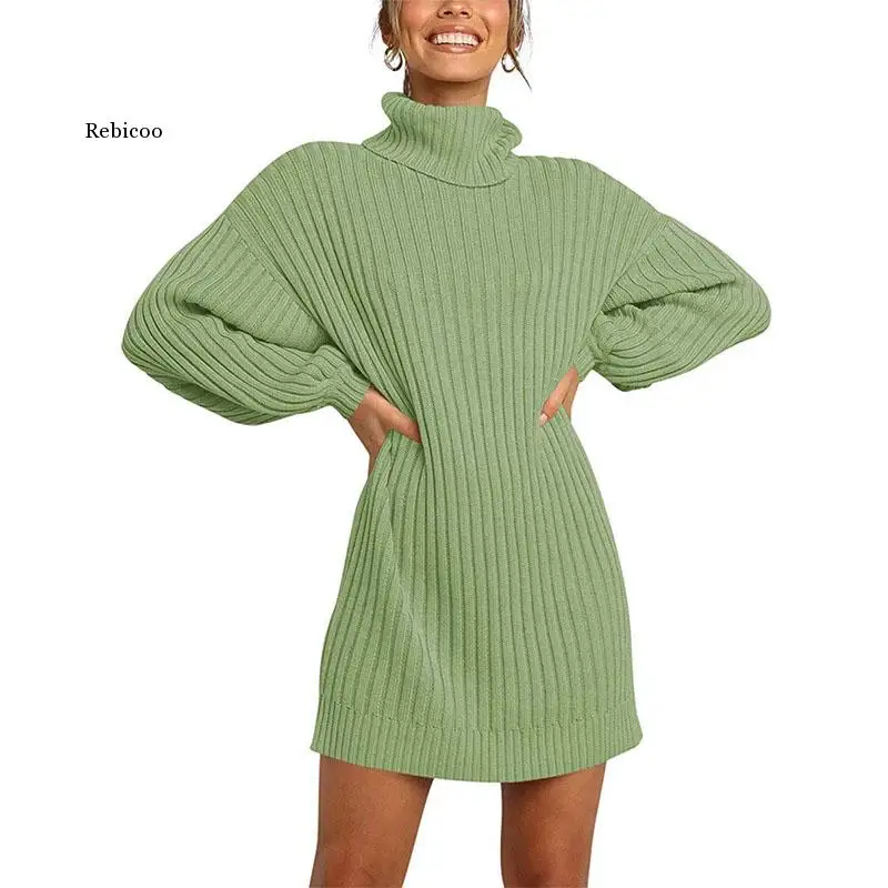 Turtleneck Sweater Dress Women Solid Full Sleeve Slim Knitted Pullovers Dresses 21 Autumn Casual Chic Knit Dress
Turtleneck Sweater Dress Women Solid Full Sleeve Slim Knitted Pullovers Dresses 21 Autumn Casual Chic Knit Dress