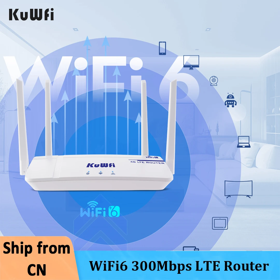 KuWFi 300Mbps LTE Router Wireless WiFi6 Router LAN WAN IPV6/IPV4 With SIM Card Slot Support 10 Users Home Wifi Hotspot
KuWFi 300Mbps LTE Router Wireless WiFi6 Router LAN WAN IPV6/IPV4 With SIM Card Slot Support 10 Users Home Wifi Hotspot